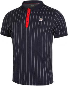 Fila Stripes Polo Heren-Donkerblauw,Rood - XS,S,M,L,XL,XXL,3XL,4XL