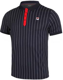 Fila Stripes Polo Heren-Donkerblauw,Rood
