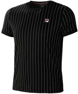 Fila Stripes T-shirt Heren-Zwart,Wit - M