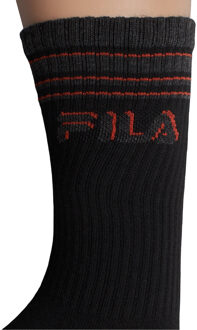 Fila Verpakking van 3 Lange Sportsokken F5351 voor Mannen en Vrouwen Zwart - 8.5-11.5 (UK Shoe)