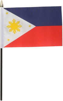 Filipijnen - mini vlaggetje van 10 x 15 cm op stokje - Landen vlag - H27 cm