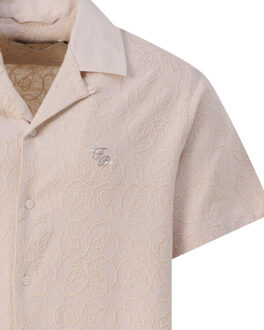Filling Pieces Resort casual shirt ss - maat L Beige