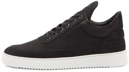 Filling Pieces Zwarte Ripple Basic Sneakers Filling Pieces , Black , Heren - 45 Eu,43 Eu,44 Eu,46 EU