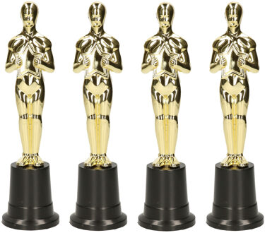 Filmster/Oscar award beeldje - 4x - goud - 22 cm - Hollywood thema film trofee