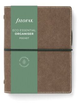 Filofax eco essential organiser 2024, formaat pocket, kleur dark walnut