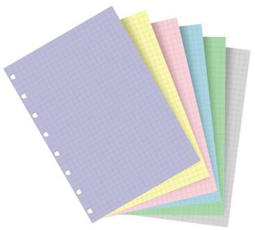 Filofax interieur, formaat a5, uitvoering ruit gekleurd notitiepapier à 60 vel