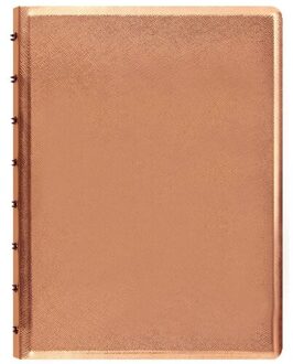 Filofax notitieboek Saffiano A5 papier/kunstleer roségoud Goudkleurig