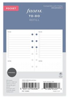 Filofax organiser interieur, formaat pocket, to do