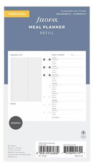 Filofax organiser navulling, formaat personal, maaltijdplanner