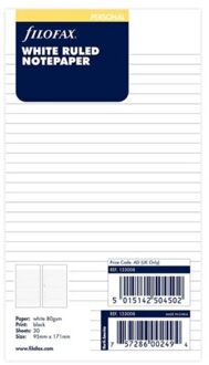 Filofax organiser vulling, pocket, gelinieerd wit notitiepapier à 30 vel