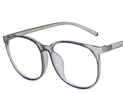 Filter Ronde Computer Bril Anti Blauw Licht Bril Blokkeren Mannen Vrouwen Super Licht Frame Brillen Roze Clear Bril grijs