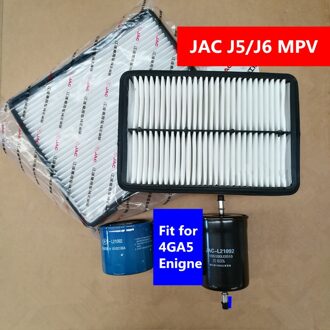 Filter Sets Voor Jac Heyue Rs J5 Sedan J6 Mpv 4GA5 Motor Luchtfilter & Olie Filter & Airconditioning filter & Fuel Filter 1109120U2010