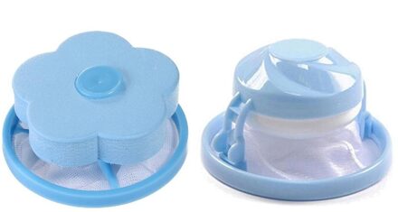 Filter Zak Mesh Filtering Ontharing Apparaat Wol Drijvende Wasmachine Stijl Wasserette Reiniging Drijvende Huisdier Bont Catcher Filtering 2 stk blauw