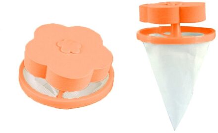 Filter Zak Netto Wasmachine Drijvende Wasserij Katoen Haar Catcher Pruim Rood Vorm oranje
