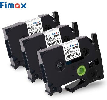 Fimax 3 Packs Compatibel Voor Brother TZe221 Tze 221 P-Touch Label Tape TZe-221 TZ221Black Op Wit Voor Brother P Touch Tze Label