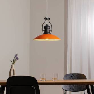 Fimda hanglamp, oranje, Ø 41 cm, metaal, E27 oranje, zwart, wit