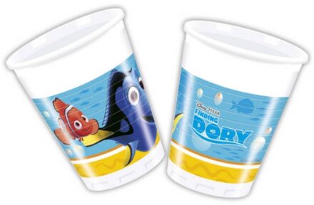 Finding Dory bekertjes 8 stuks - Feestbekertjes Multikleur