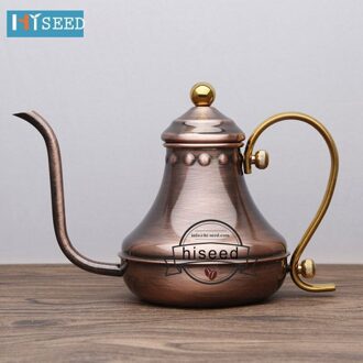 Fine-Hals Pot, Roestvrij Staal Brouwen Pot, Mini Hof Hand Pot, rose Gold Lange Mond Pot Bruin