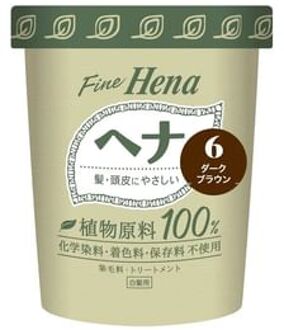 Fine Hena Color Hair Dye 6 Dark Brown 40g x 2