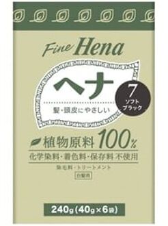Fine Hena Color Hair Dye 7 Soft Black 40g x 6