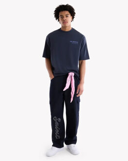 Fine line t-shirt berry Blauw - S