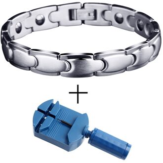 FINE4U B505 Magnetische Armband Voor Mannen Vrouwen Rvs Magneet Therapie Armbanden Voor Artritis Pijn Gezondheid Steel2 10mm