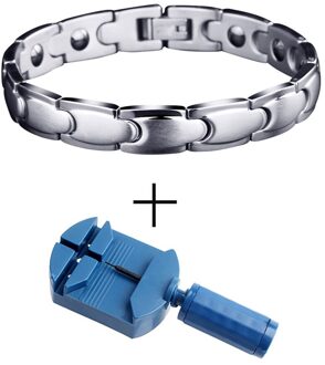 FINE4U B505 Magnetische Armband Voor Mannen Vrouwen Rvs Magneet Therapie Armbanden Voor Artritis Pijn Gezondheid Steel2 8mm