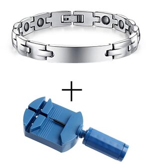 FINE4U B512 Gepolijst Magnetische Therapie Armbanden Voor Vrouw Mannen Germanium Energie Hologram Armbanden Steel2 6mm