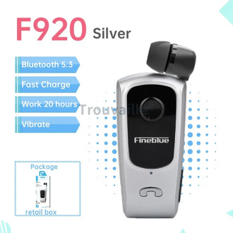 Fineblue F920 Draadloze Bluetooth Headset Hoofdtelefoon in Lotus Oortelefoon met Clip Handsfree Intrekbare Koptelefoon F520 F580 K55 K65 Beige