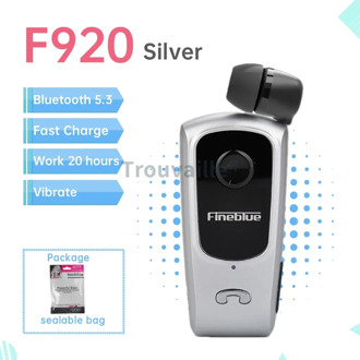 Fineblue F920 Draadloze Bluetooth Headset Hoofdtelefoon in Lotus Oortelefoon met Clip Handsfree Intrekbare Koptelefoon F520 F580 K55 K65 lucht blauw