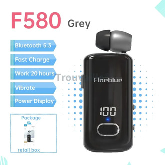 Fineblue F920 Draadloze Bluetooth Headset Hoofdtelefoon in Lotus Oortelefoon met Clip Handsfree Intrekbare Koptelefoon F520 F580 K55 K65 Marineblauw