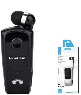 Fineblue F920 Oortelefoon Bluetooth-Compatibel Lotus Met Draad Draadloze Clip Op Headset Oortelefoon Handsfree Oordopjes Voor Telefoon F990 zwart met doos