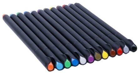 Fineliner 12/24 Kleuren Pen Set 0.4mm Fijne Tip Lijn Schrijven Tekening Marker Pen