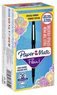 Fineliner Paper Mate Flair 0.7mm valuepack a 36 stuks zwart