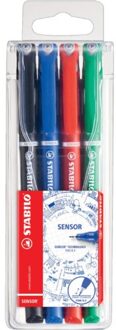 Fineliner STABILO Sensor 189 etui a 4 kleuren