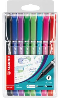 Fineliner STABILO Sensor 189 etui a 8 kleuren