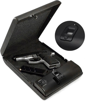 Fingerprint Gun Safes Box Fingerprint Safe Sensor Box Security Keybox OS100A Strongbox for Valuables Jewelry Cash