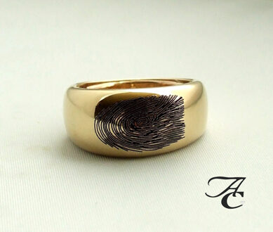 Fingerprint ring Geel Goud - One size