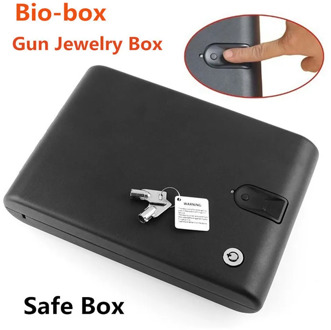 Fingerprint Safes Portable Car Safebox Gun Safes Valuables Money Jewelry Storage Box Security Strongbox Cold-rolled Steel Sheet