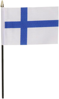 Finland - mini vlaggetje van 10 x 15 cm op stokje - Landen vlag - H27 cm Multi