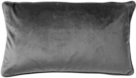FINN - Kussenhoes 30x50 cm - velvet - lendekussen - Charcoal Gray - antraciet Grijs