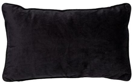 FINN - Kussenhoes 30x50 cm - velvet - lendekussen - Raven - zwart