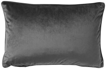 FINN - Kussenhoes 40x60 cm - velvet - effen kleur - Charcoal Gray - antraciet Grijs