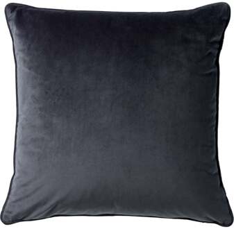 FINN - Kussenhoes 45x45 cm - velvet - effen kleur - Charcoal Gray - antraciet Grijs