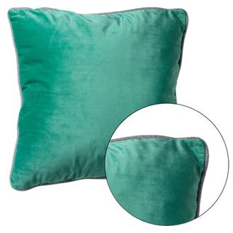 FINN - Kussenhoes 45x45 cm - velvet - effen kleur - met glitterbies - Spearmint - groen