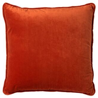 FINN - Kussenhoes 45x45 cm - velvet - effen kleur - Potters Clay - oranje