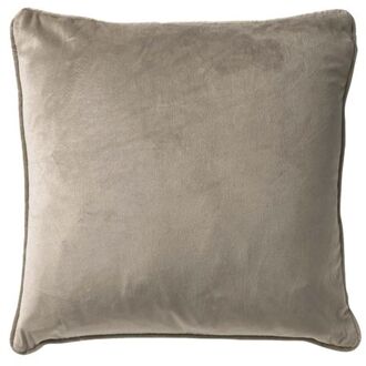 FINN - Kussenhoes 60x60 cm - velvet - effen kleur - Driftwood - taupe Bruin