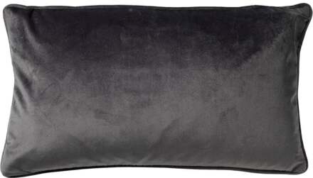 FINN - Sierkussen 30x50 cm - velvet - lendekussen - Charcoal Gray - antraciet Grijs