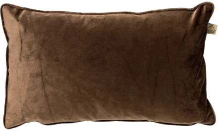 FINN - Sierkussen 30x50 cm - velvet - lendekussen - Chocolate Martini - donkerbruin