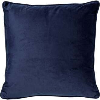 FINN - Sierkussen 45x45 cm - velvet - effen kleur - Insignia Blue - donkerblauw
